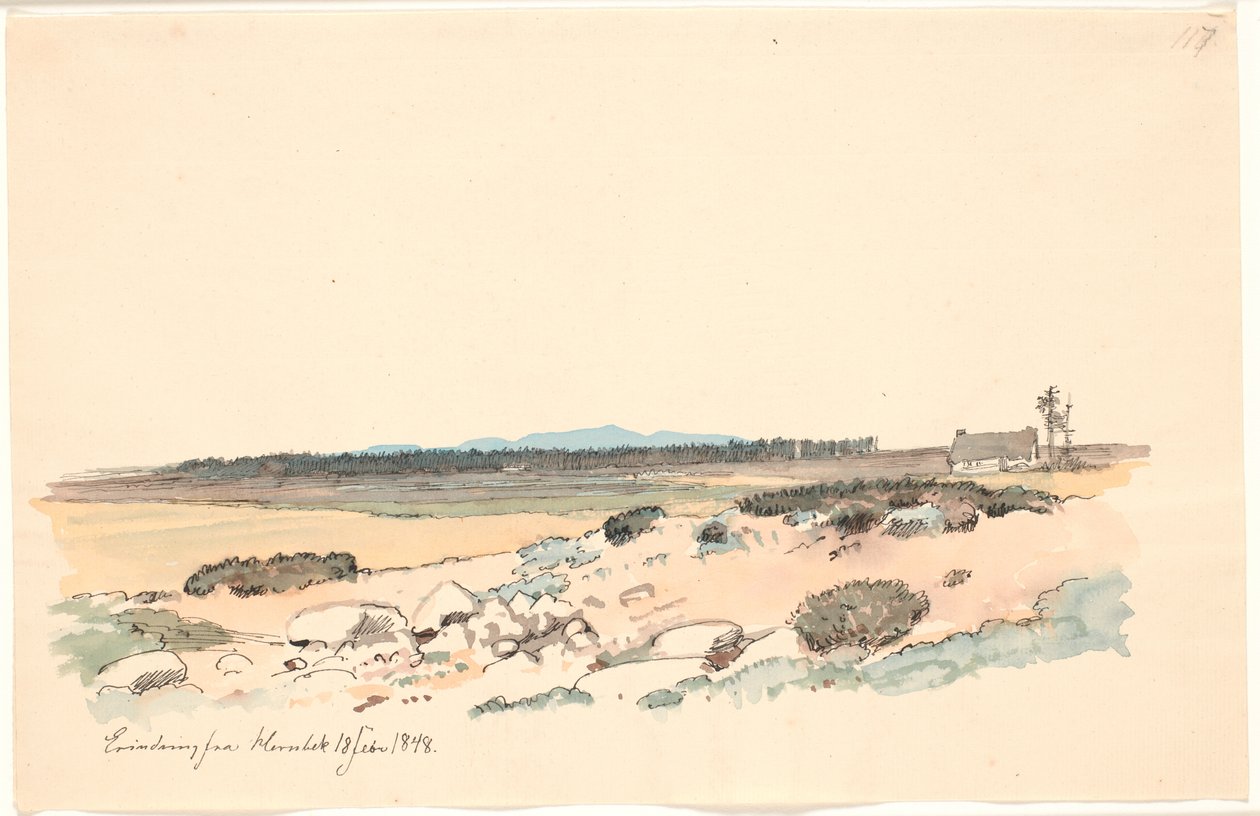 Landscape from Hornbæk with the Plantation and Kullen in the Background by Johan Thomas Lundbye