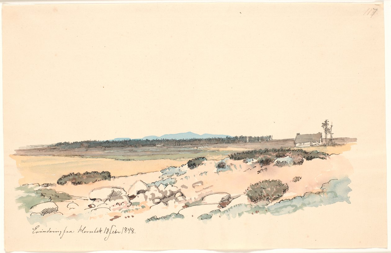 Landscape from Hornbæk with the Plantation and Kullen in the Background by Johan Thomas Lundbye