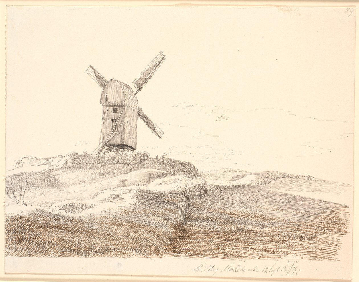 Stub Mill at Kalundborg by Johan Thomas Lundbye