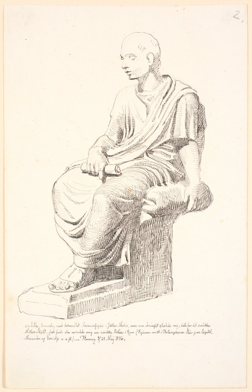 Study after a Figure of a Seated Man by Johan Thomas Lundbye
