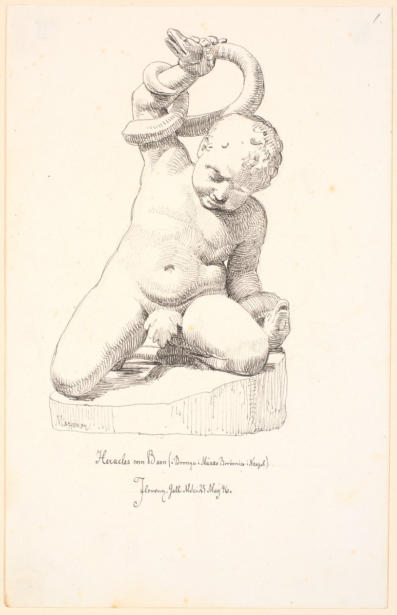 Studies after a Figure of a Boy with a Snake by Johan Thomas Lundbye