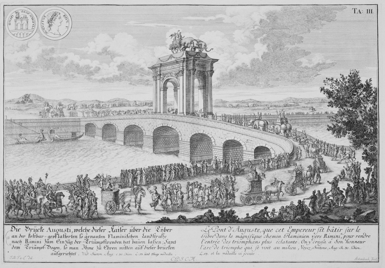 Bridge of Augustus on Via Flaminia, near Rimini, Italy, from 