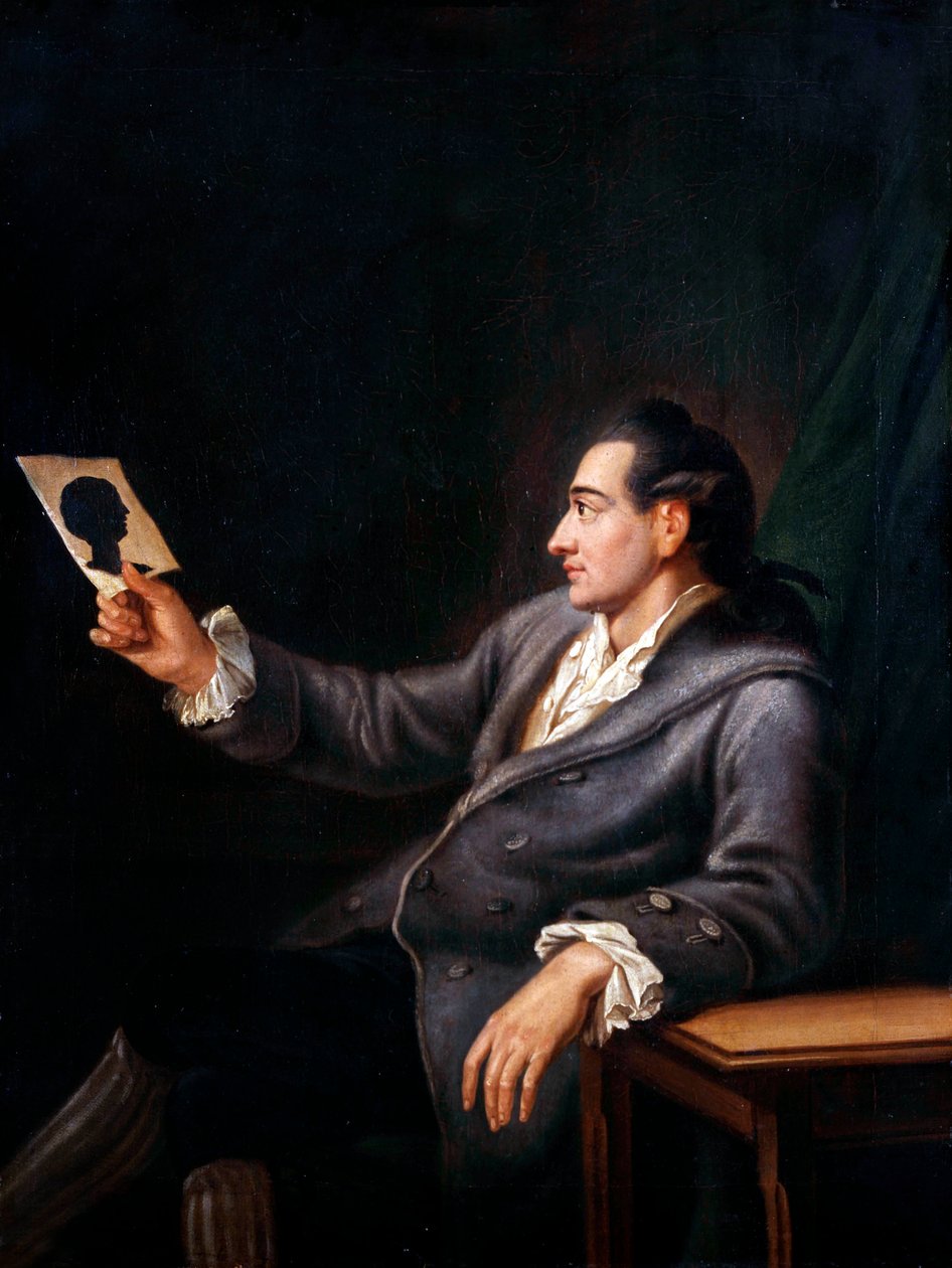 Johann Wolfgang Von Goethe Looking at a Silhouette, Copy of a Painting by G. M. Kraus by Johann Ehrenfried Schumann