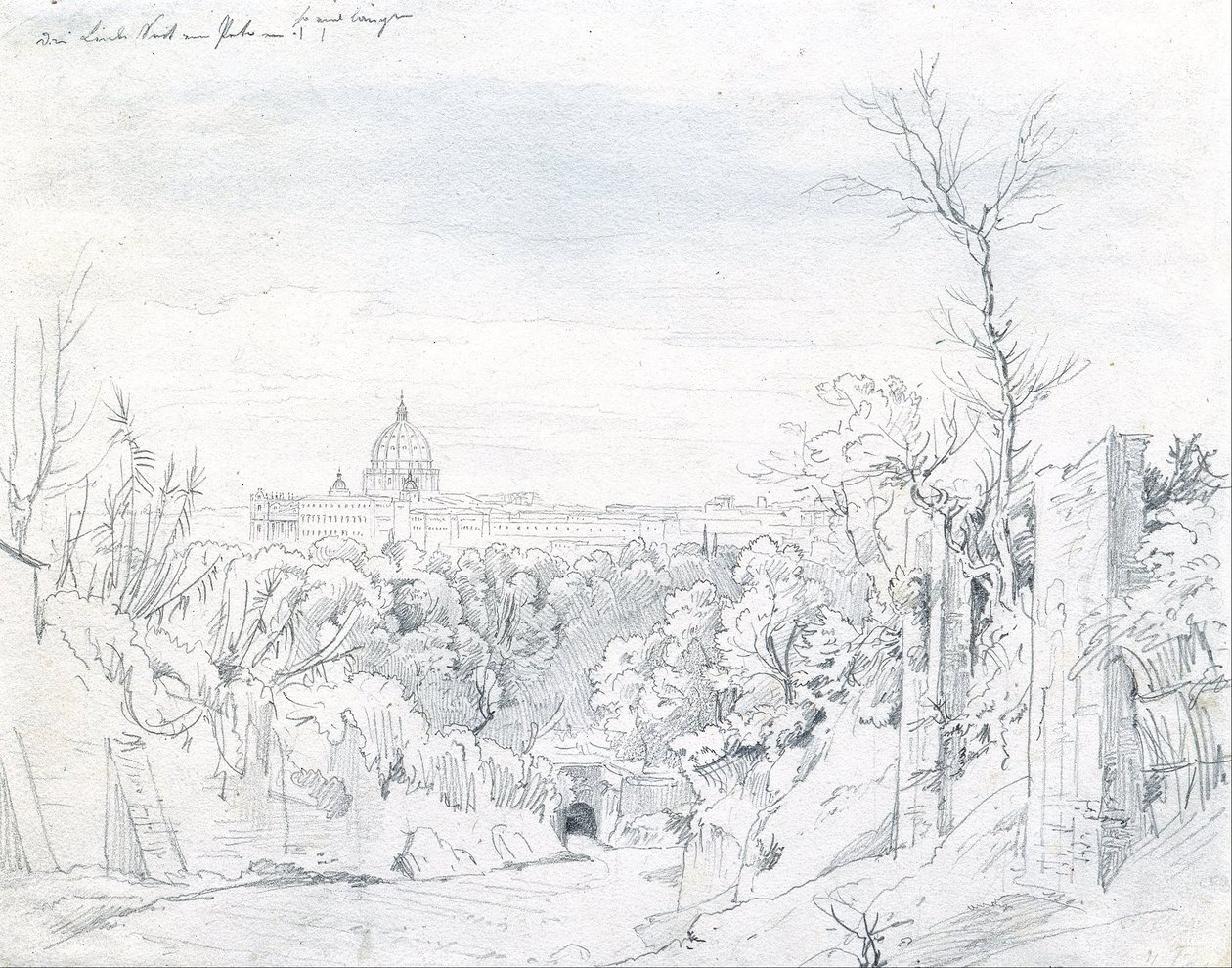 View of Saint Peter’s Basilica in Rome by Johann Georg von Dillis