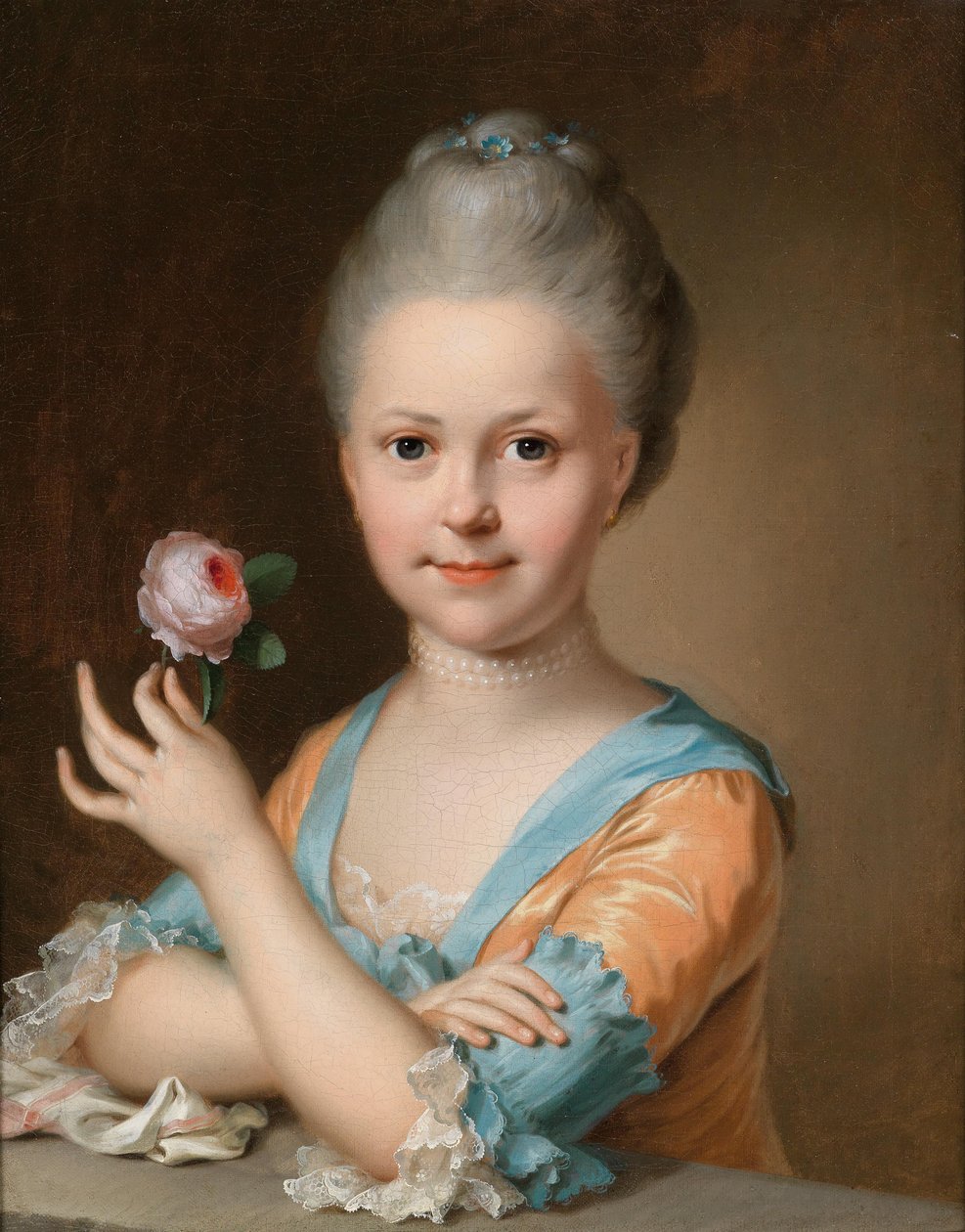 Portrait of a Young Girl with a Rose by Johann Heinrich Tischbein