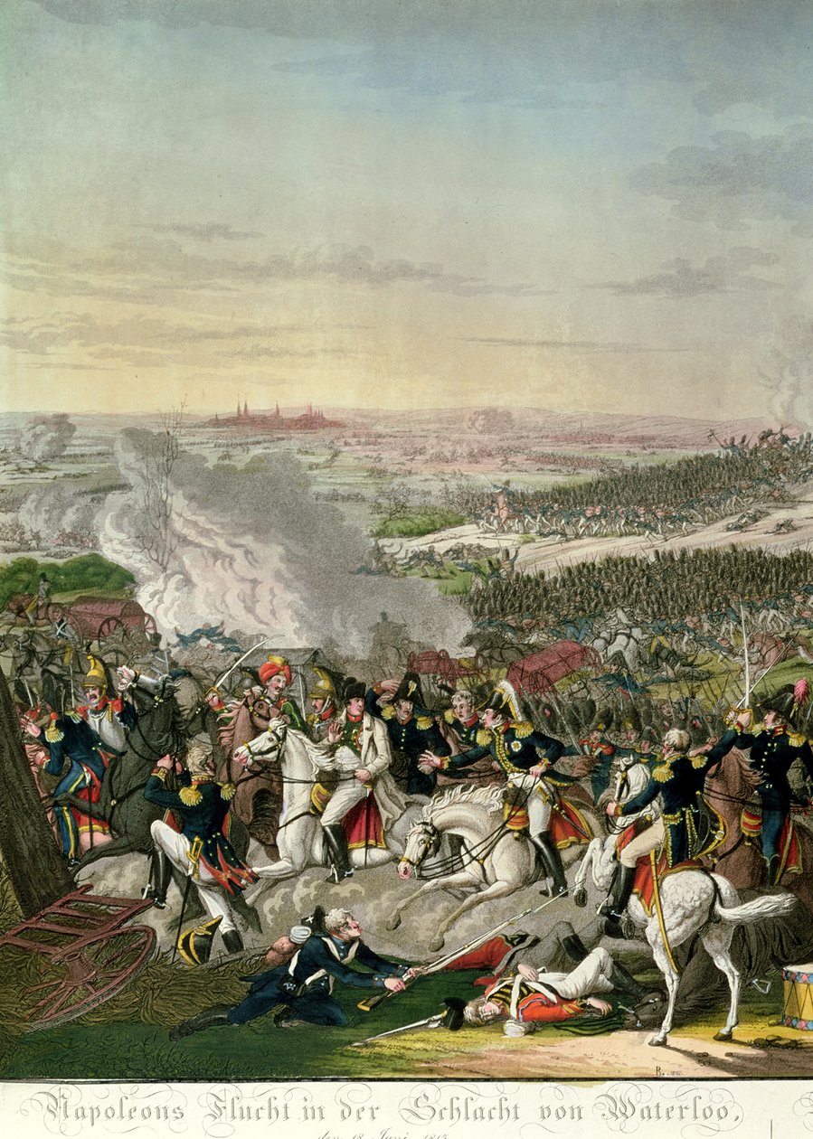 Flight of Napoleon I (1769-1821) Battle of Waterloo, 18th June 1815, 1816 by Johann Moritz Rugendas