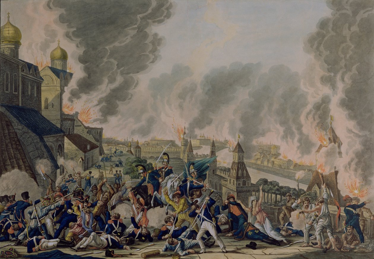 The Burning of Moscow, 15th September 1812, 1813 by Johann Moritz Rugendas