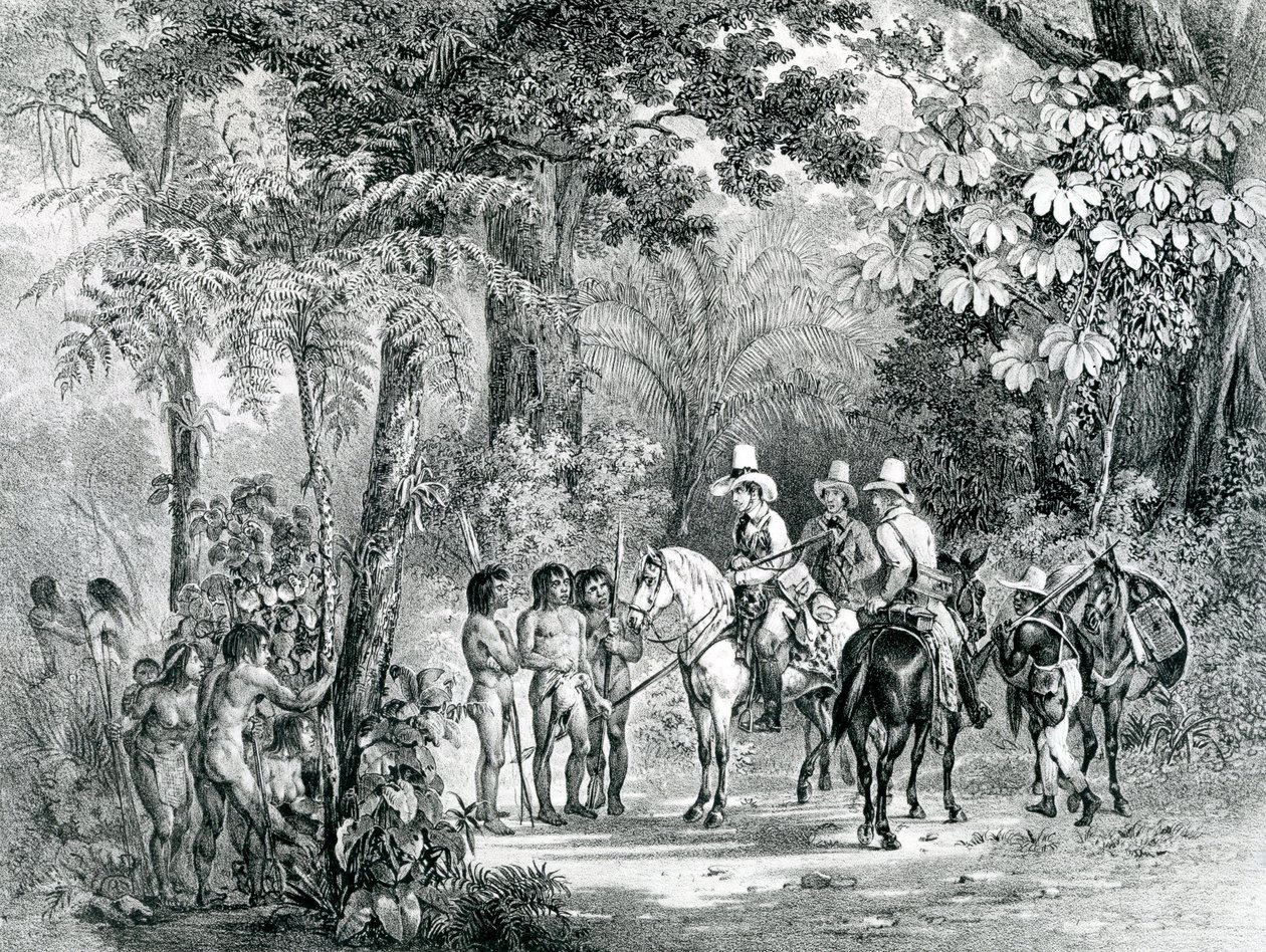 Meeting of the Indians with the European Explorers from 