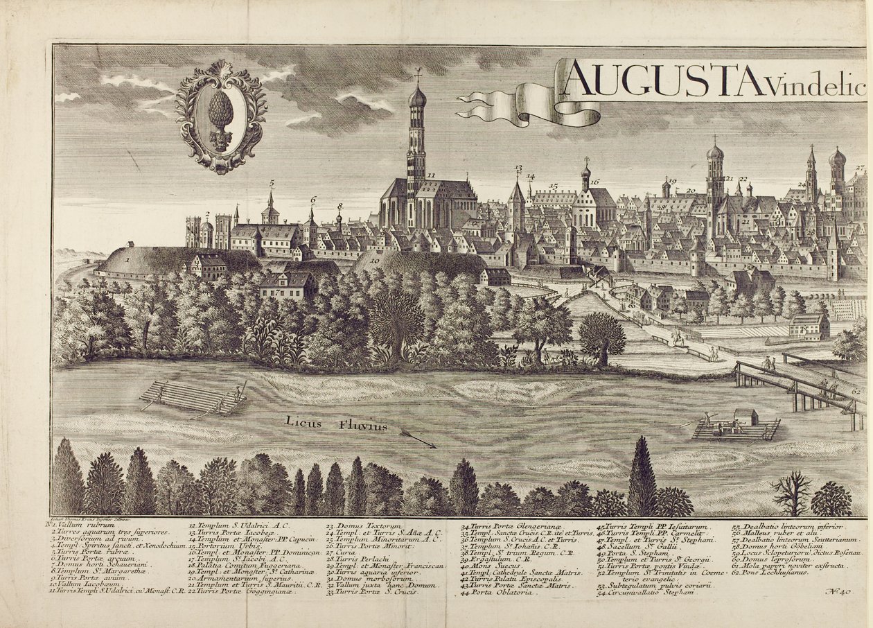 Panoramic View of Augsburg by Johann Thomas Kraus