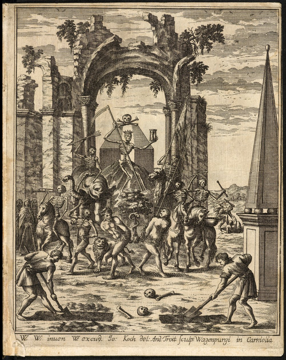 Front Page of Theatrum Mortis Humanae Tripartitum by Johann Weikhard von Valvasor