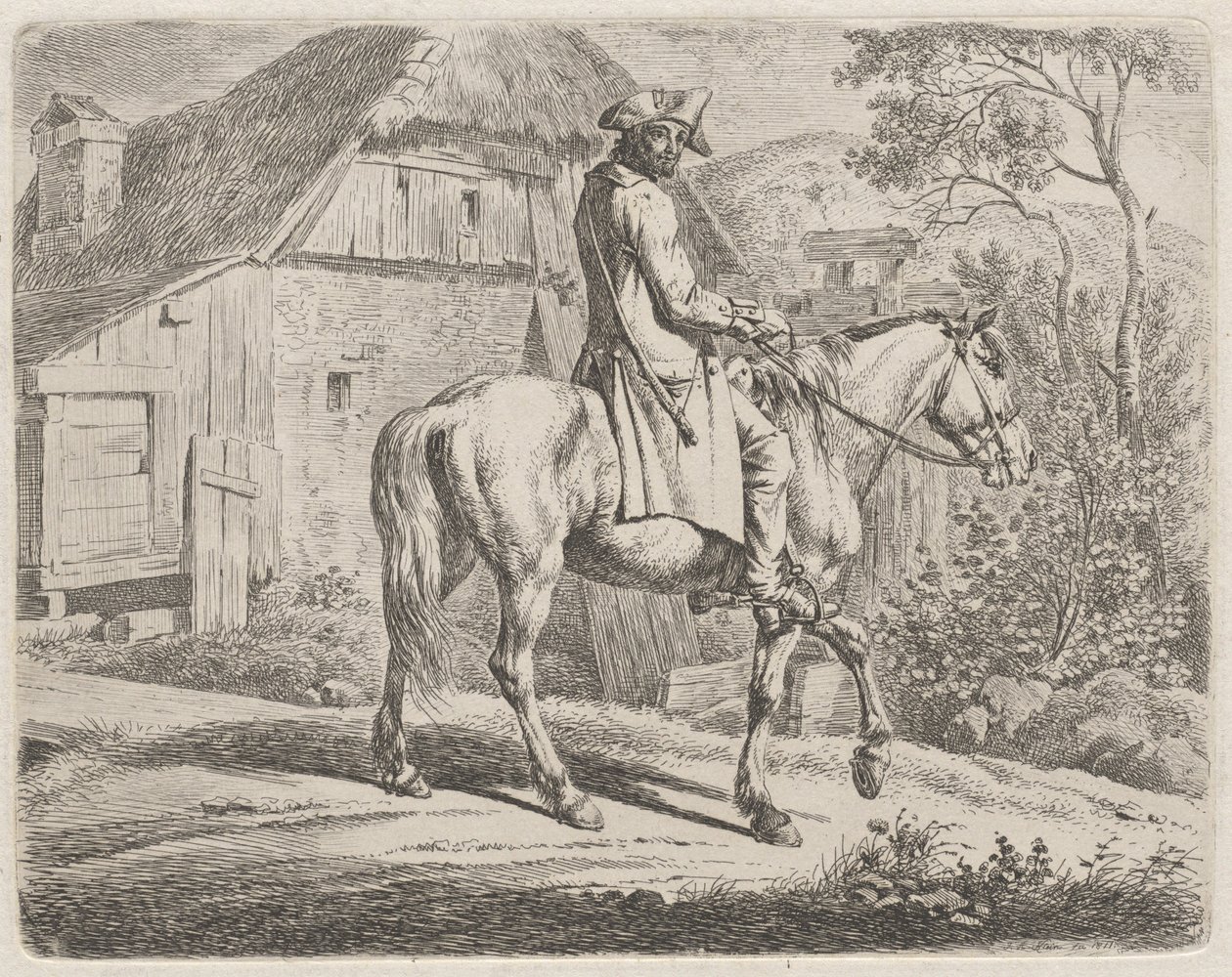 Cattle Dealer on Horseback by Johann Adam Klein