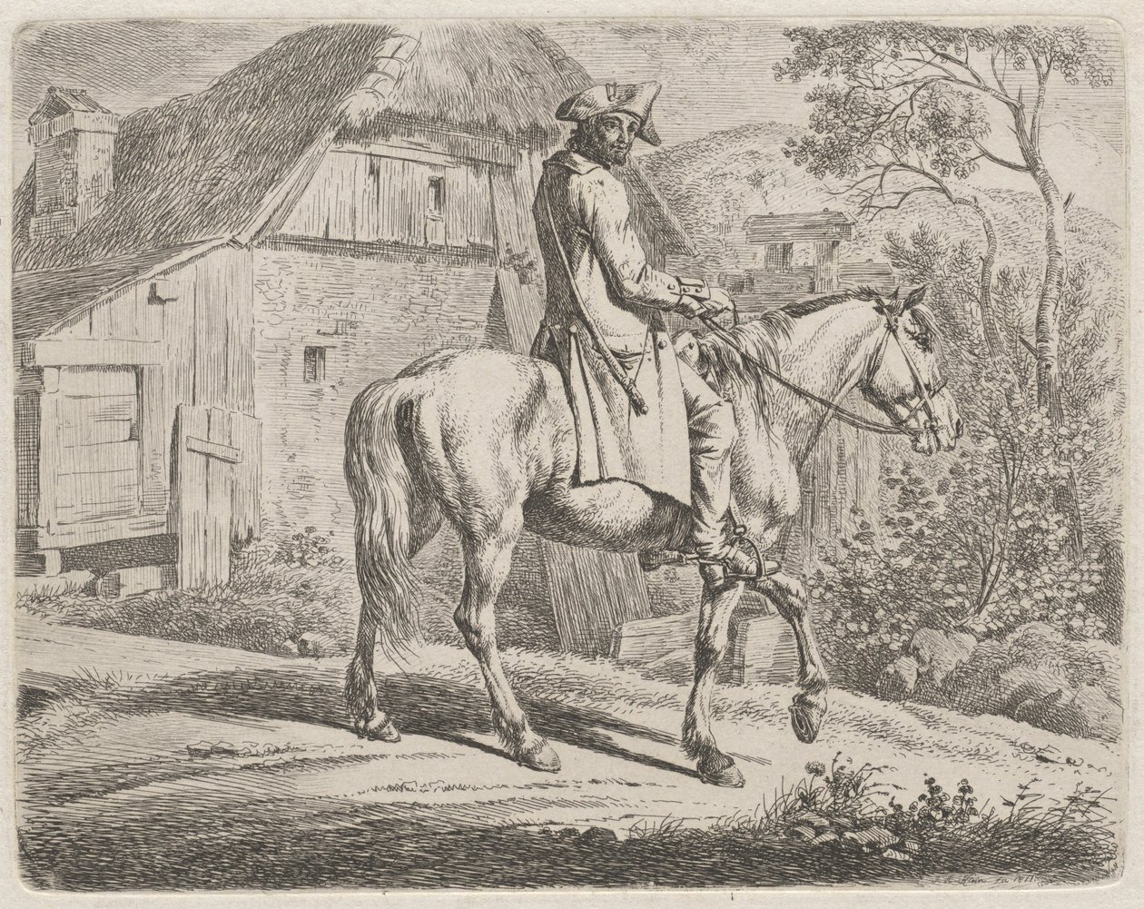 Cattle Dealer on Horseback by Johann Adam Klein