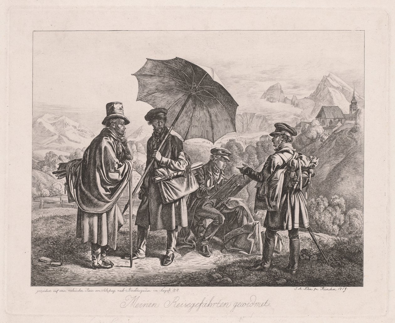 The Artists on Their Journey by Johann Adam Klein