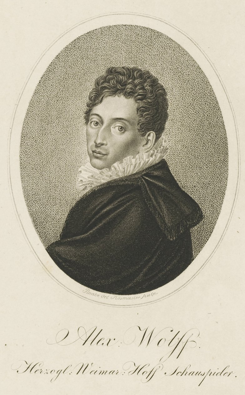 Portrait of Pius Alexander Wolff 1782-1828, ca 1820 by Johann Adolf Rossmaesler