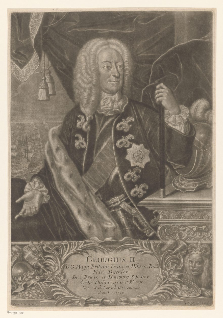 Portrait of George II, King of Great Britain by Johann Andreas Pfeffel (der Jüngere) (possibly)