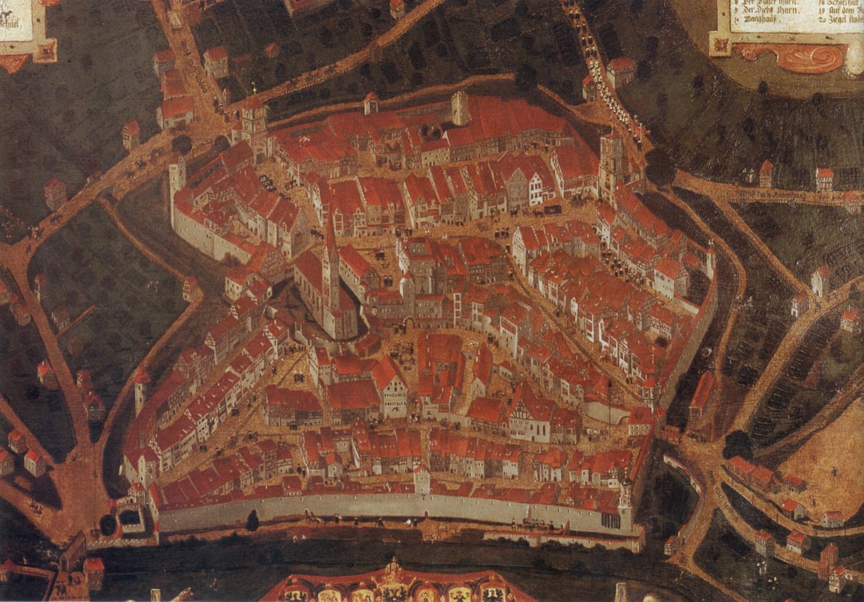 View of the Town of Wangen (Allgäu); Wangen Town Hall by Johann Andreas Rauch