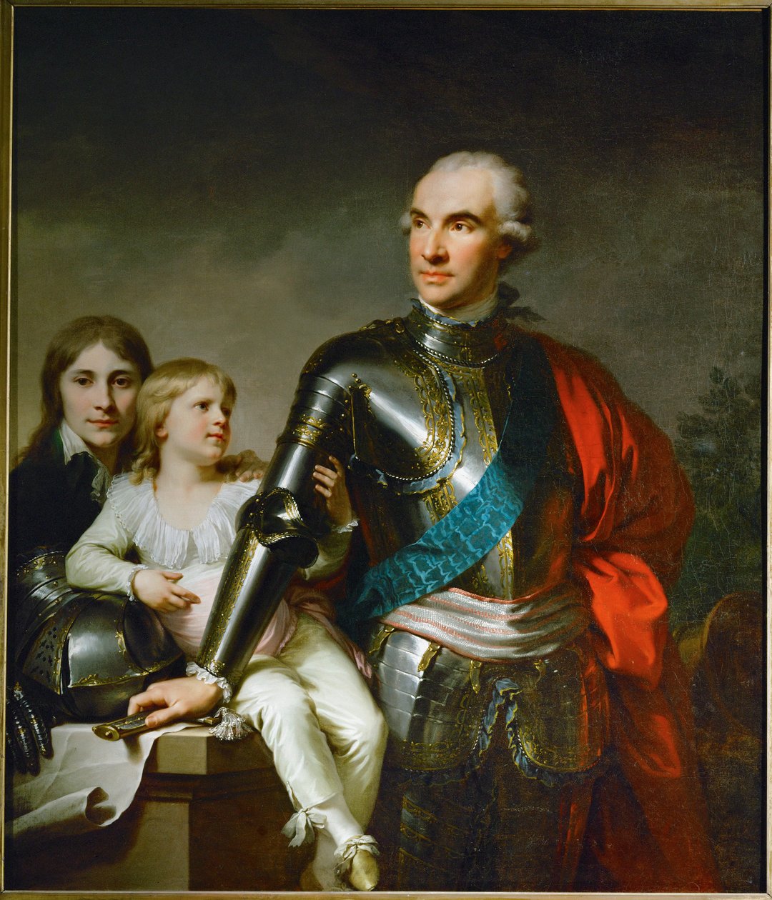 Count Stanislas Felix Potocki and His Two Sons Felix-Georg and Stanislas by Johann Baptist Edler von Lampi