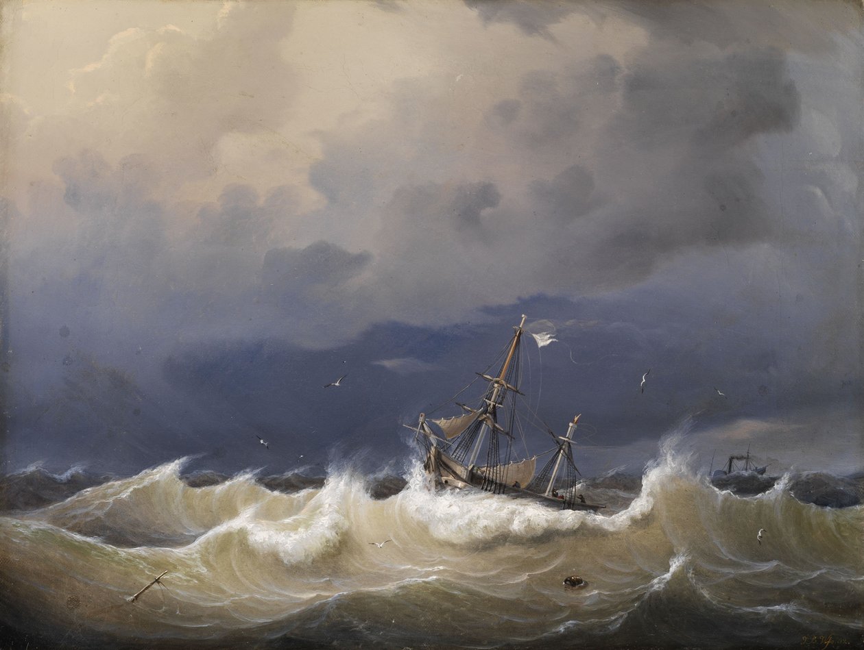 Marine Piece 1852 by Johann Baptist Weiß