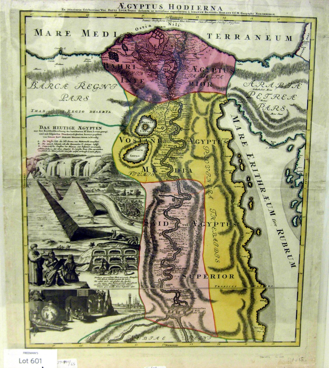 Aegyptus Hodierna, Map of Egypt, ca. 1720 by Johann Baptista Homann