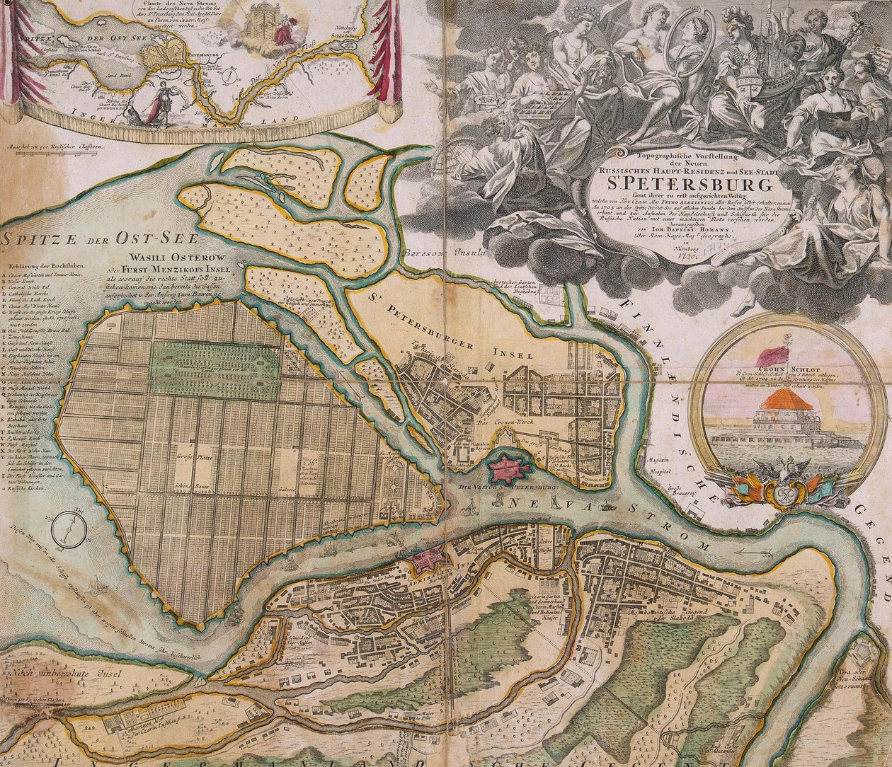 Map of Petersburg Saint Petersburg Master Plan by Johann Baptista Homann