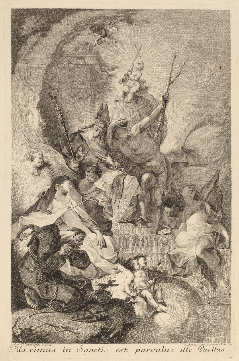 Four Saints by Johann Beheim after Franz Anton Maulbertsch