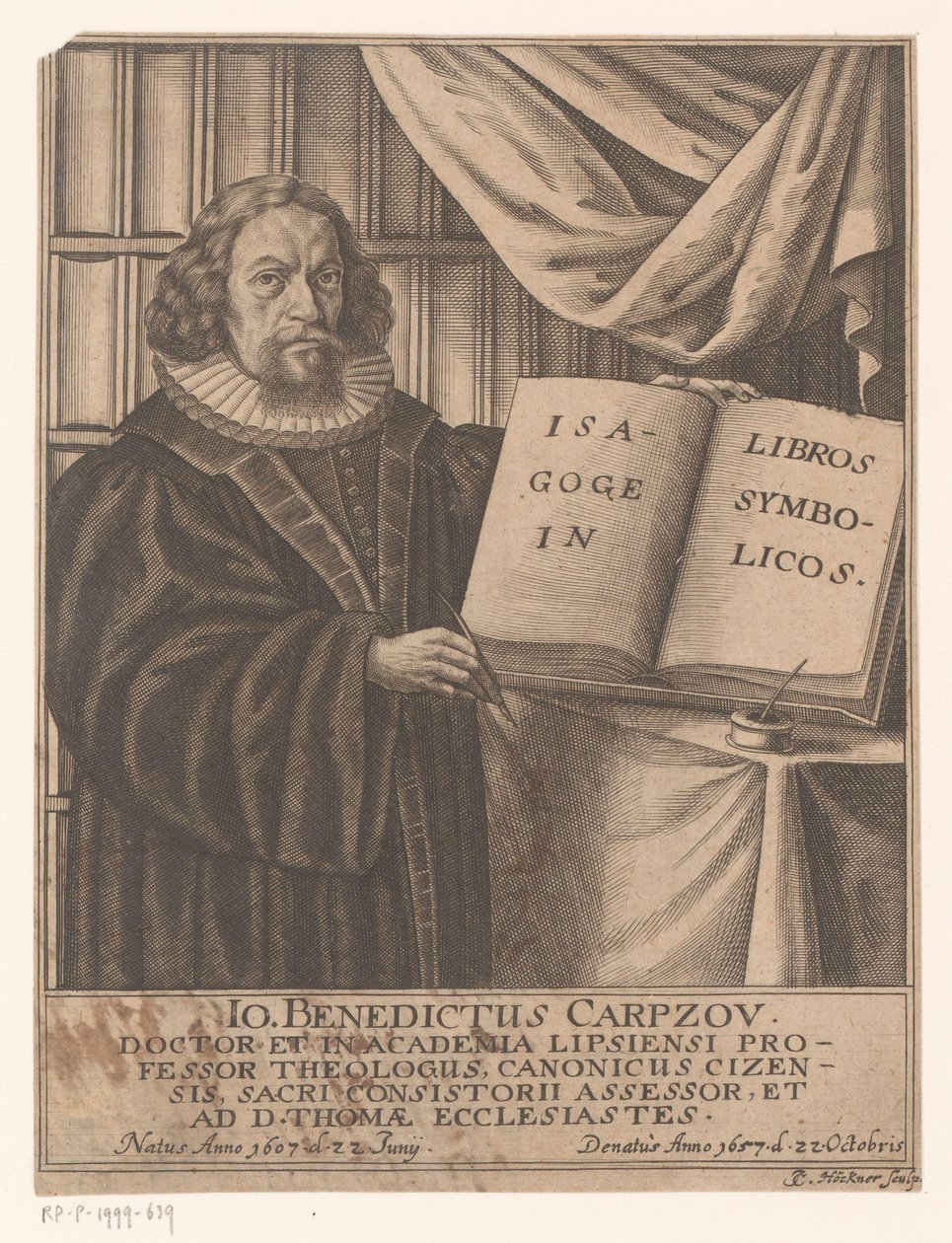 Portrait of Johann Benedict Carpzov by Johann Caspar Hoeckner
