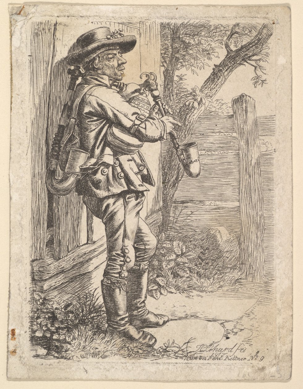 The Bagpiper, 1819 by Johann Christian Erhard