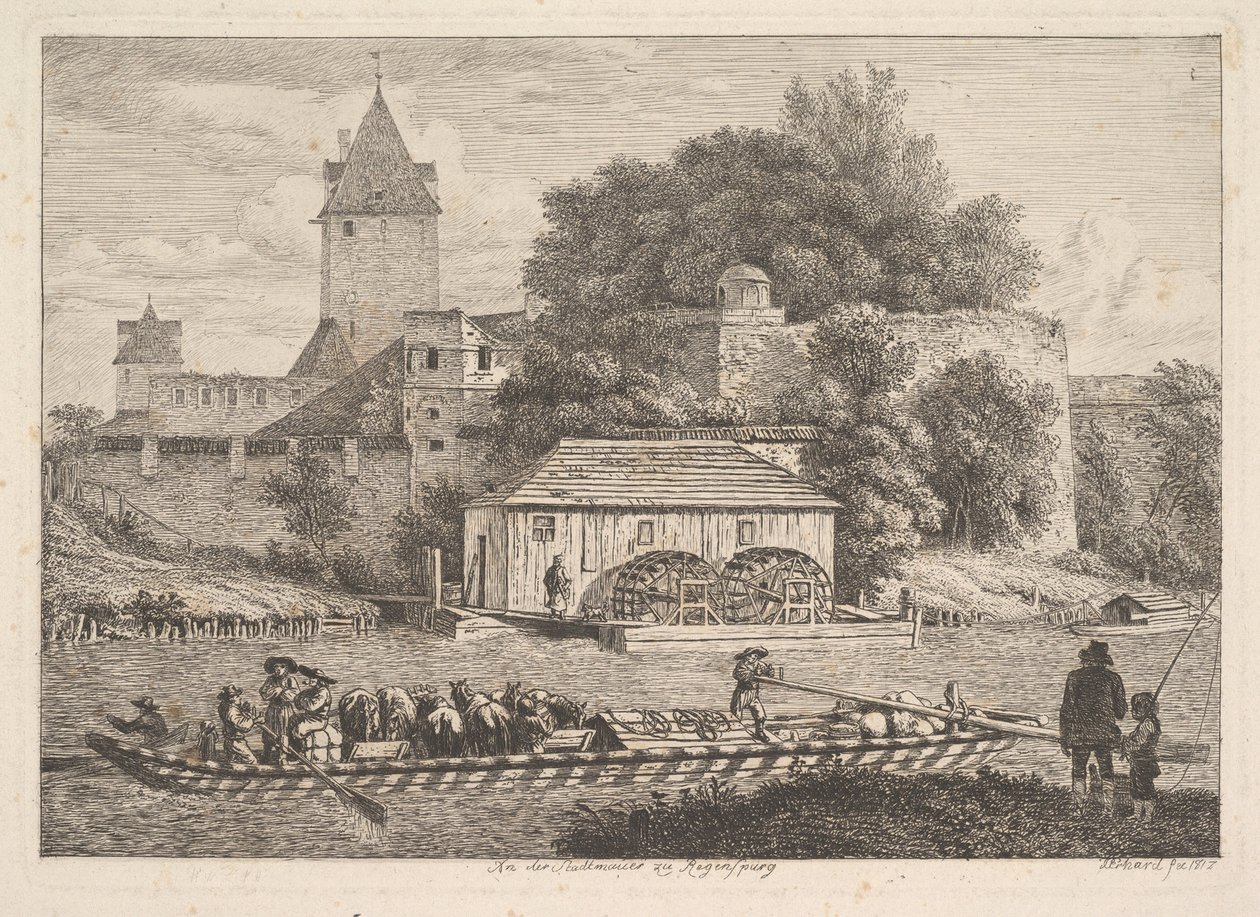 The Town Wall of Regensburg, 1817 by Johann Christian Erhard