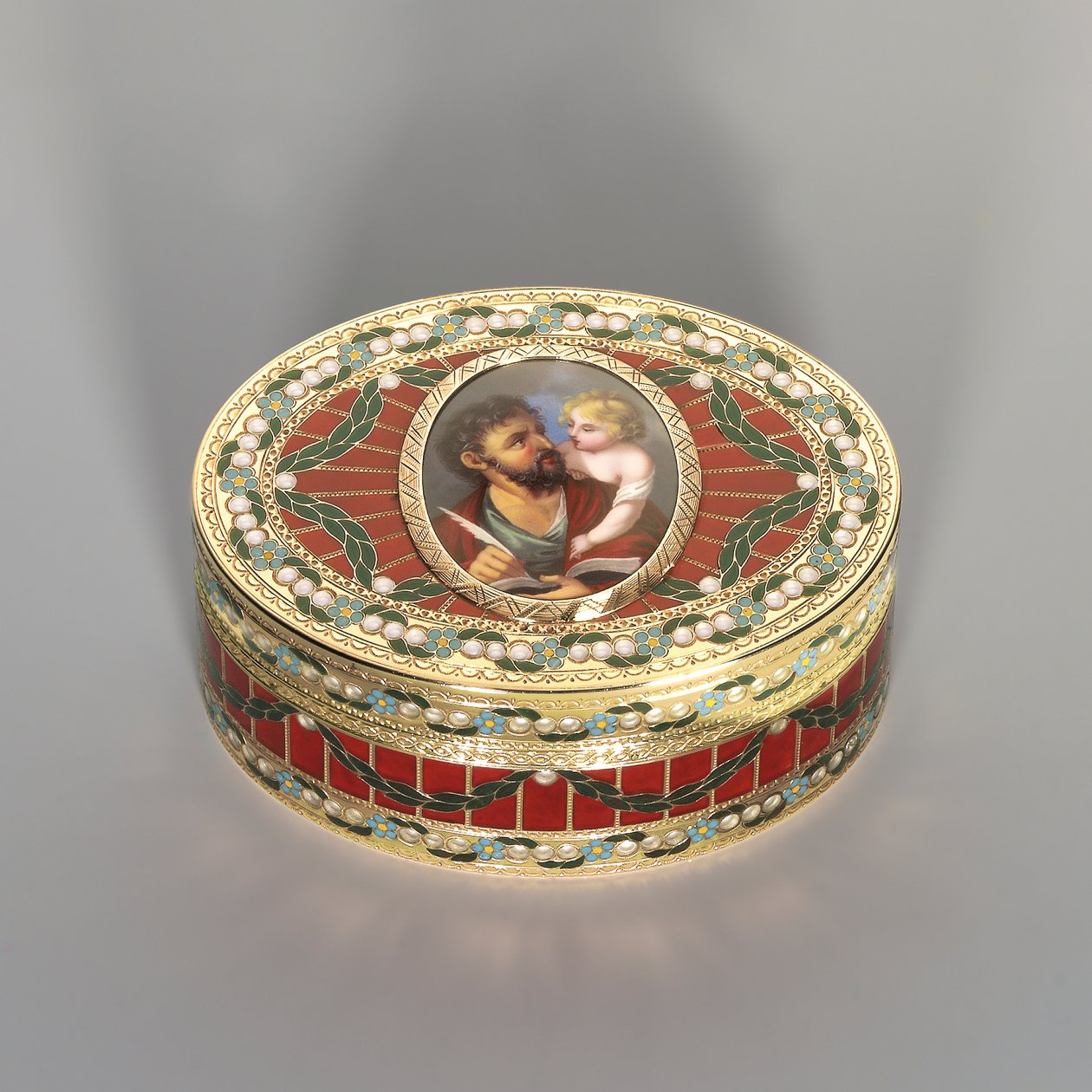 Snuff box, Dresden, c.1775-80, the miniature Geneva, c.1800 by Johann Christian Neuber