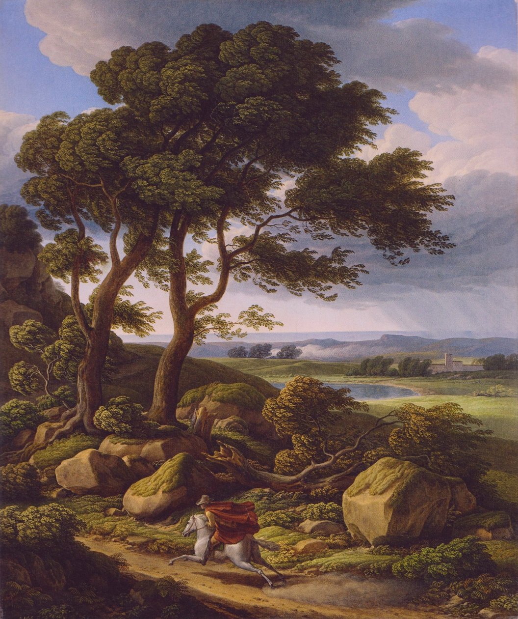 Stormy Landscape with Rider by Johann Christian Reinhart