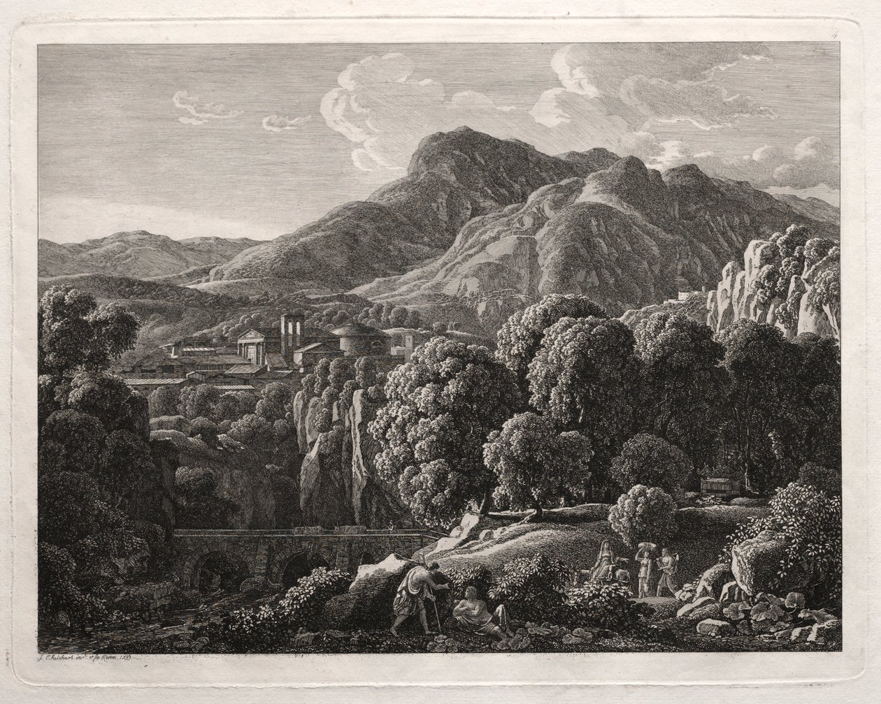 Heroic Landscape: Landscape with Town and River by Johann Christian Reinhart