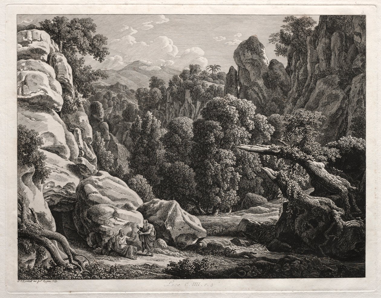 Heroic Landscape: Landscape with the Temptation of Christ, 1799 by Johann Christian Reinhart