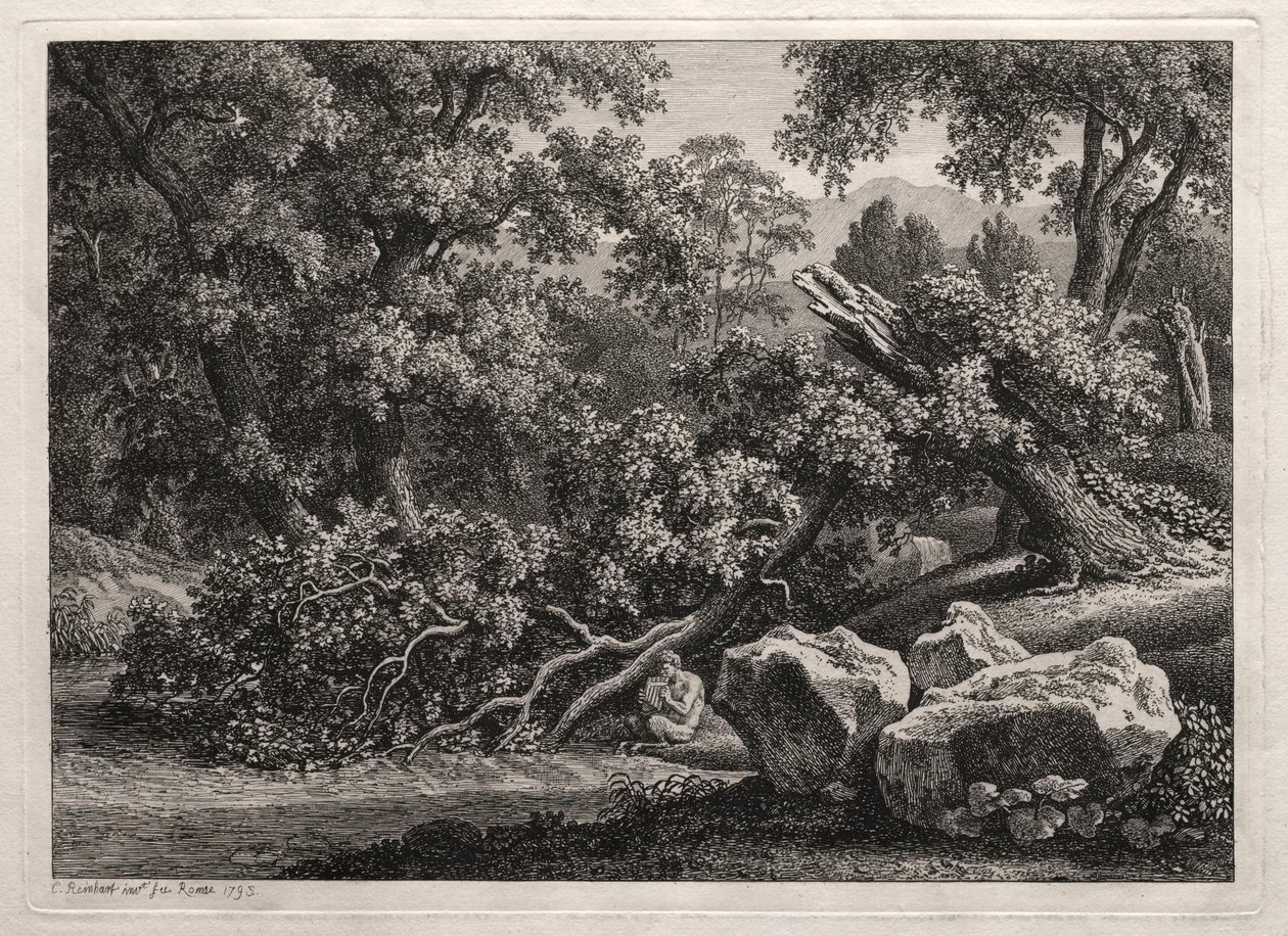 Heroic Landscape: The Satyr Playing the Flute by Johann Christian Reinhart