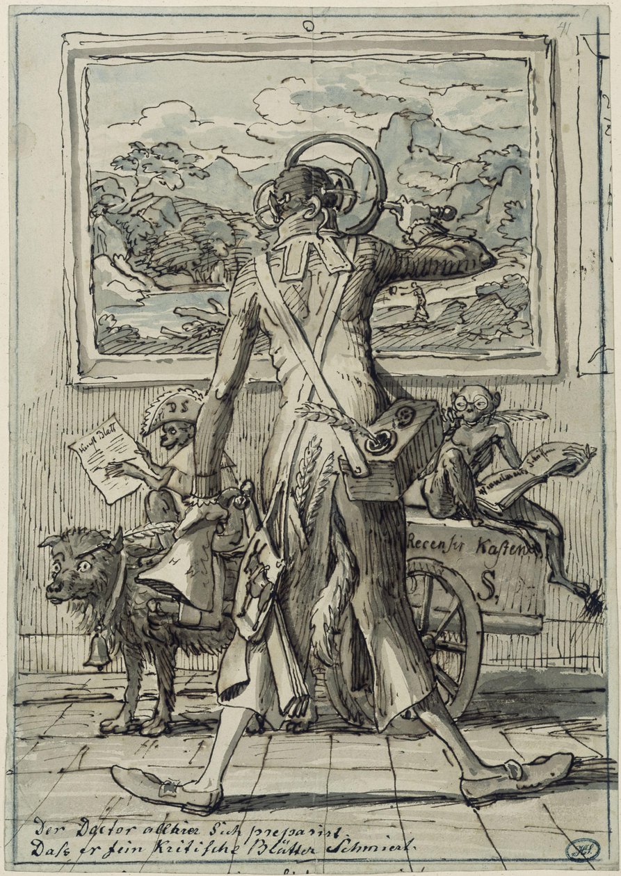 Caricature of Dr. Ludwig Schorn in Munich by Johann Christian Reinhart