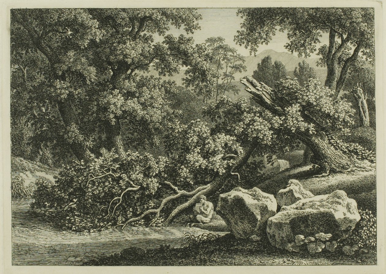 Landscape with Pan Playing a Flute by Johann Christian Reinhart
