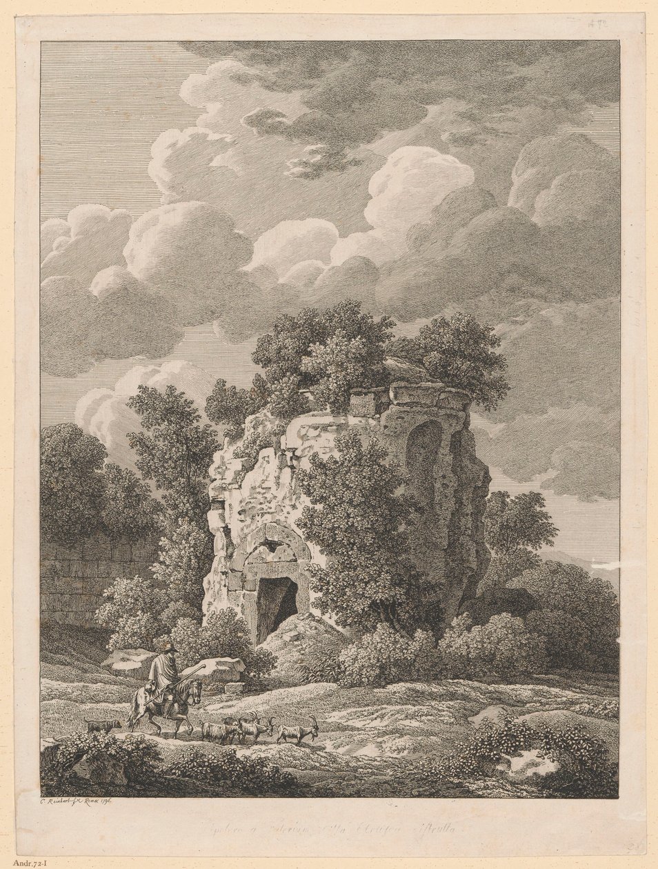 Landscape - Sepulchre at Falerium Etruscan City by Johann Christian Reinhart