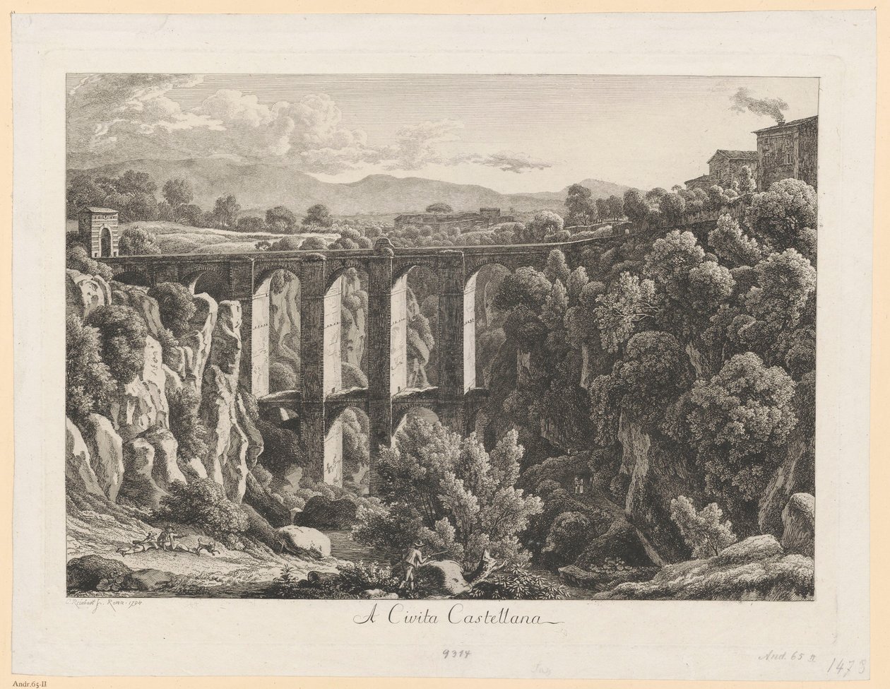 Landscape with Aqueduct - A Civita Castellana by Johann Christian Reinhart