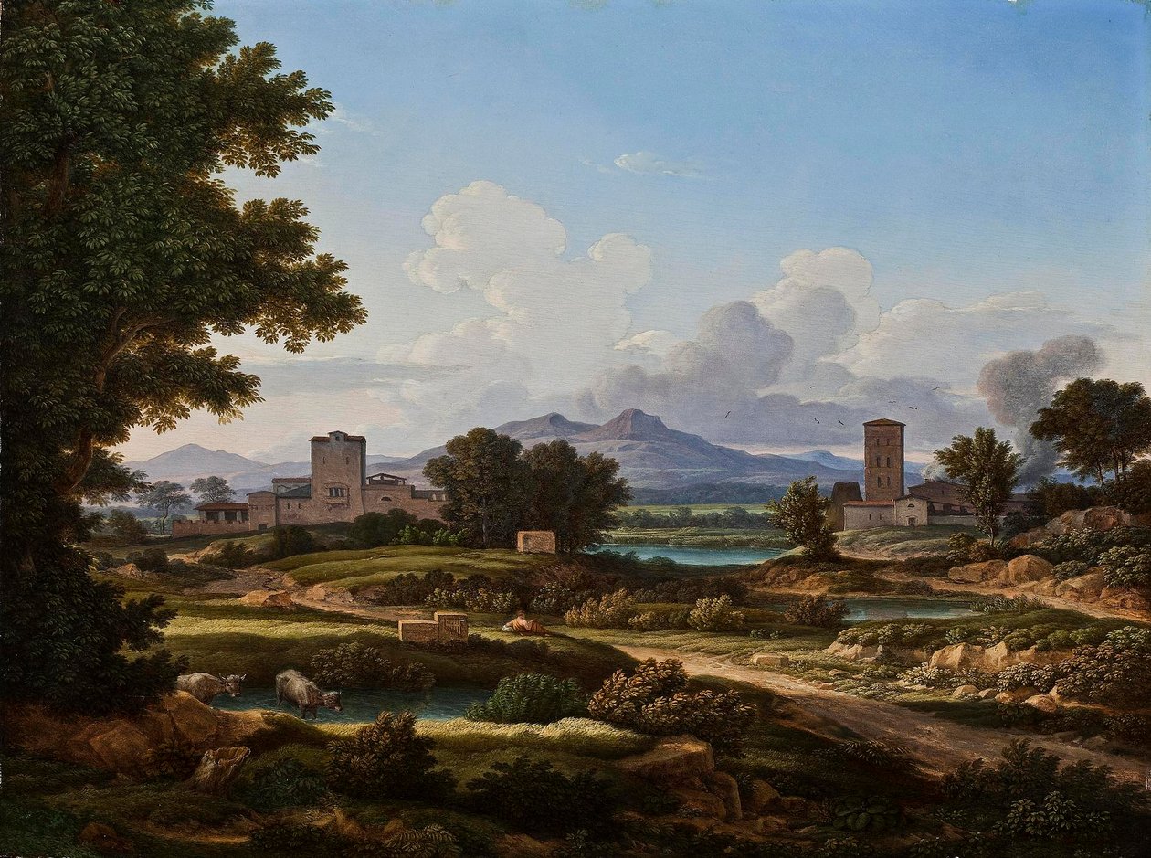 Roman Landscape, Composed with Elements from the Torre del Quinto by Johann Christian Reinhart
