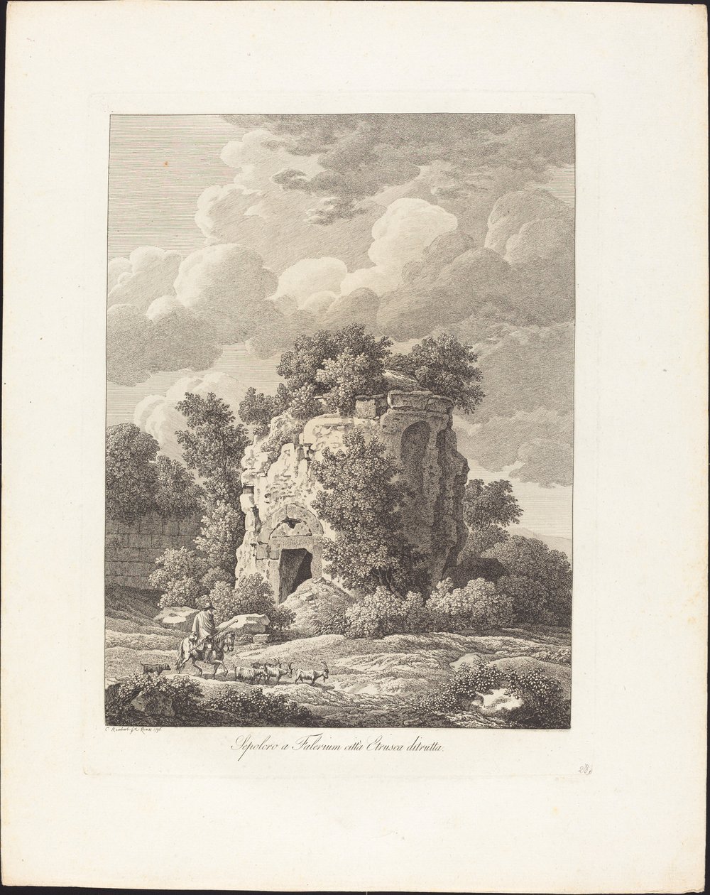Tomb in Falerium, Etruscan City Destroyed by Johann Christian Reinhart