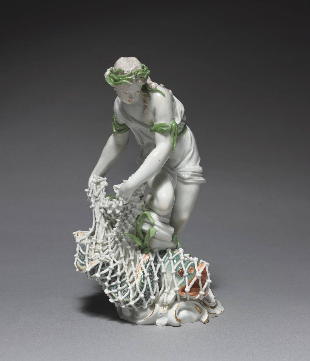 Fisherwoman, manufacturer Ludwigsburg Porcelain Factory, Germany, c.1765 by Johann Christian Wilhelm Beyer