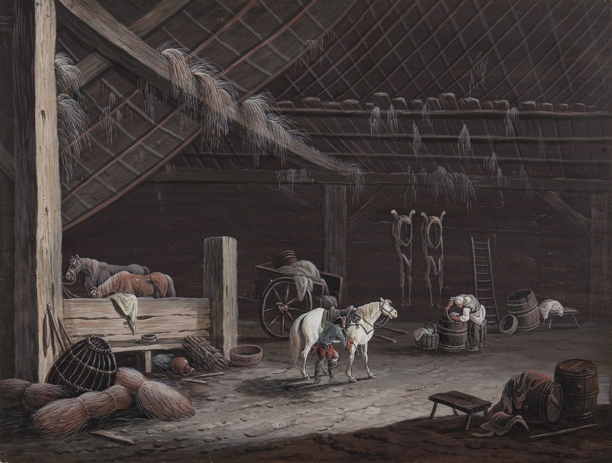 The White Horse: Barn Interior by Johann Christoph Dietzsch