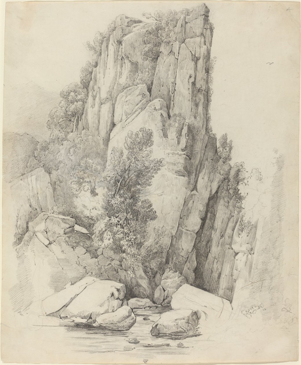 Rock Cliffs above a Stream by Johann Christoph Erhard