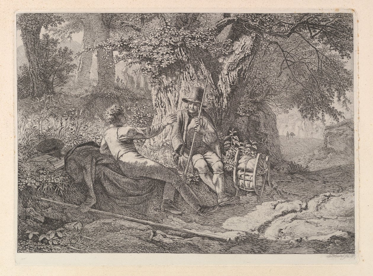 The Artist, Resting with His Guide by Johann Christoph Erhard