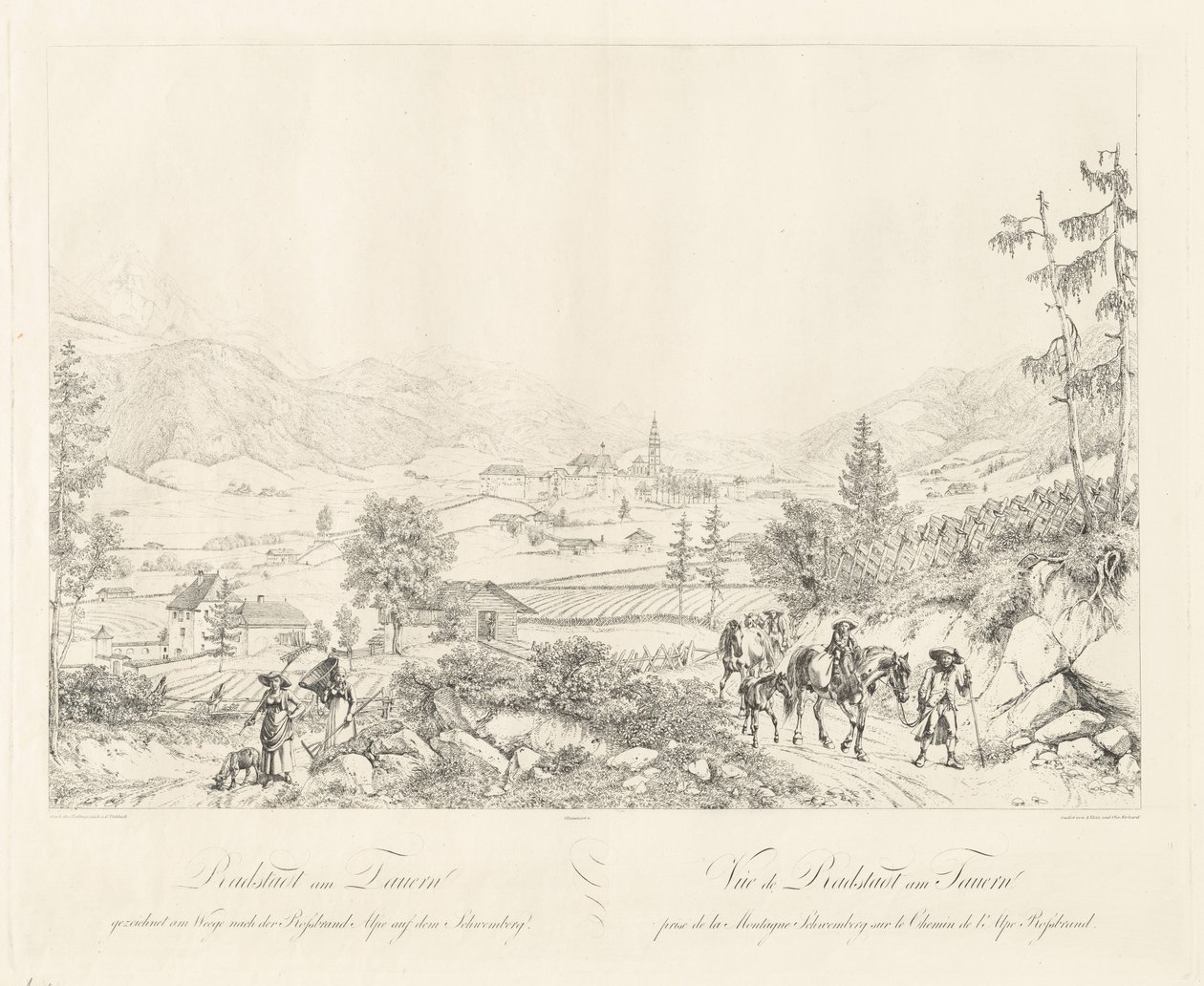 Radstadt near Tauern by Johann Christoph Erhard and Johann Adam Klein after Carl Ludwig Friedrich Viehbeck