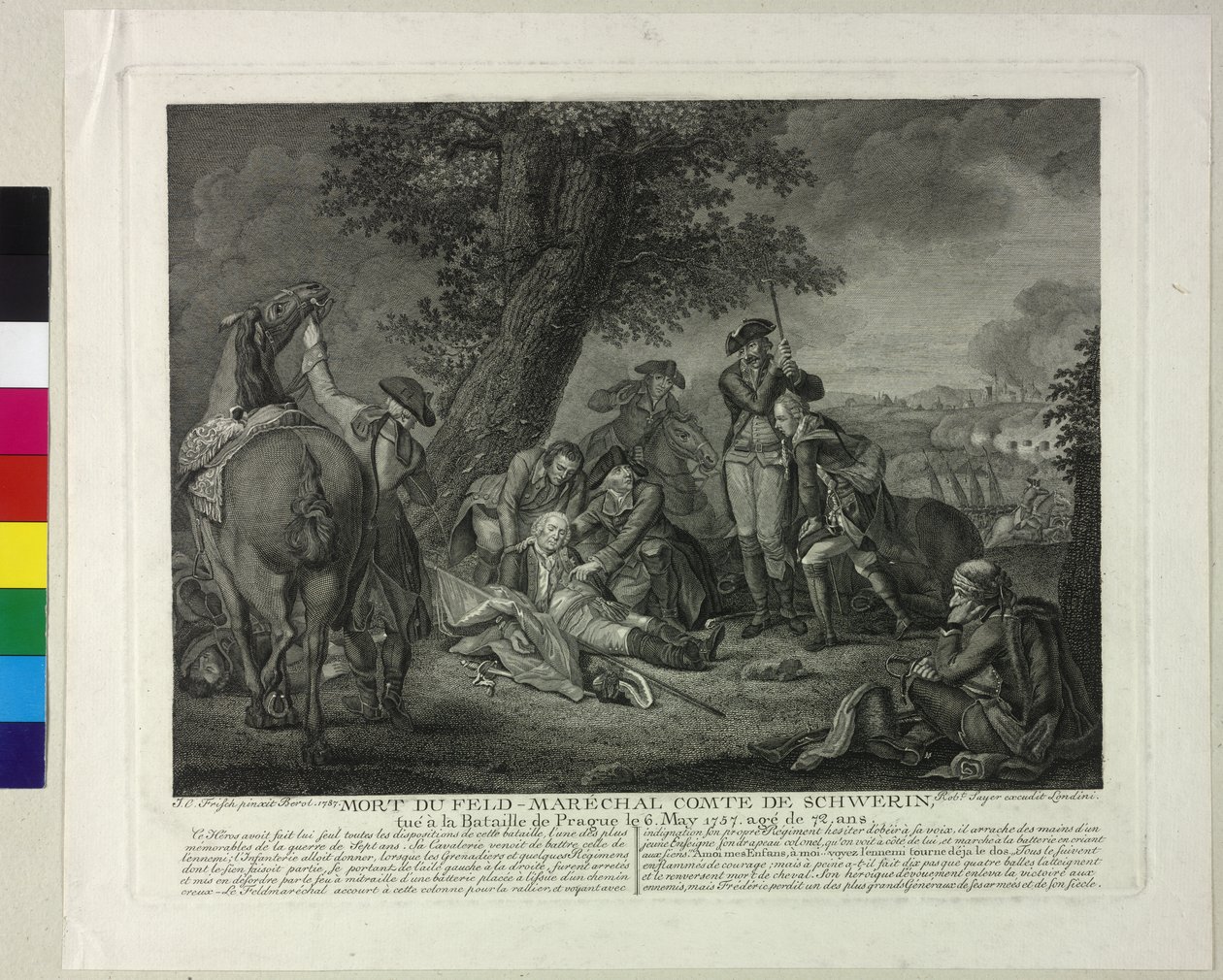 Death of the Margrave Kurt Christoph von Schwerin during the Battle of Prague 1757 by Johann Christoph Frisch