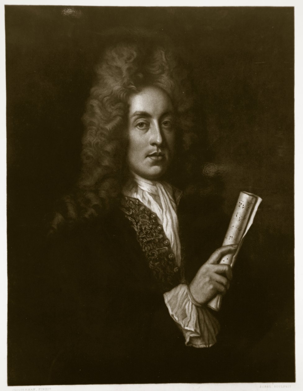 Portrait of Henry Purcell (engraved by George J. Zobel) by Johann Closterman