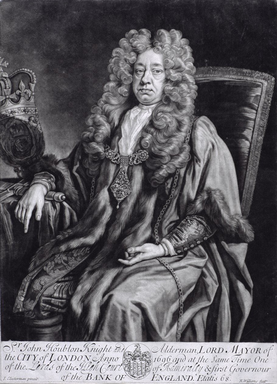 Sir John Houblon engraved by R. Williams by Johann Closterman