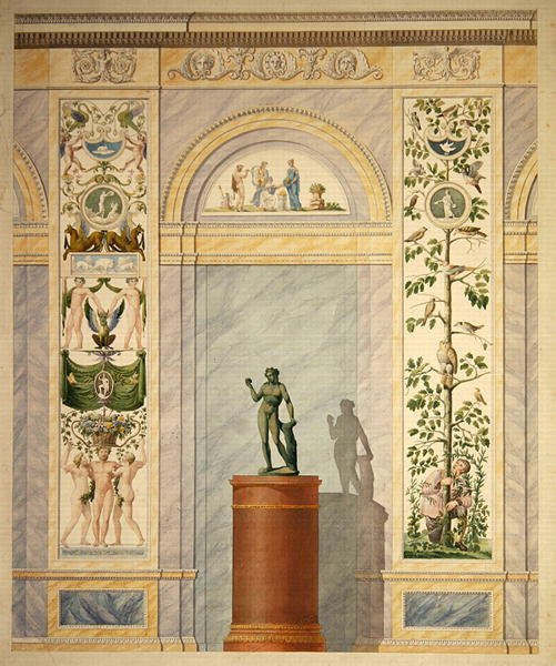 Drawing of the Decoration for the Rear Wall of the Dining Hall of the Palace in Kassel by Johann Conrad Bromeis