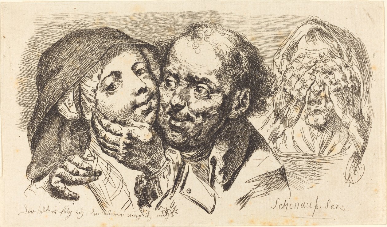 Young Woman Embraced by an Older Man by Johann Eleazar Schenau