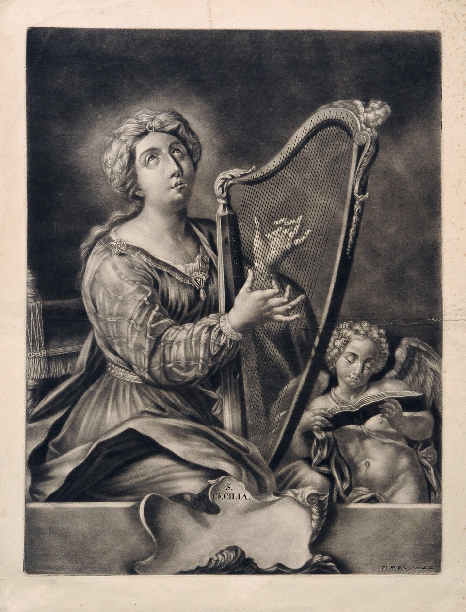 Saint Cecilia by Johann Elias Ridinger